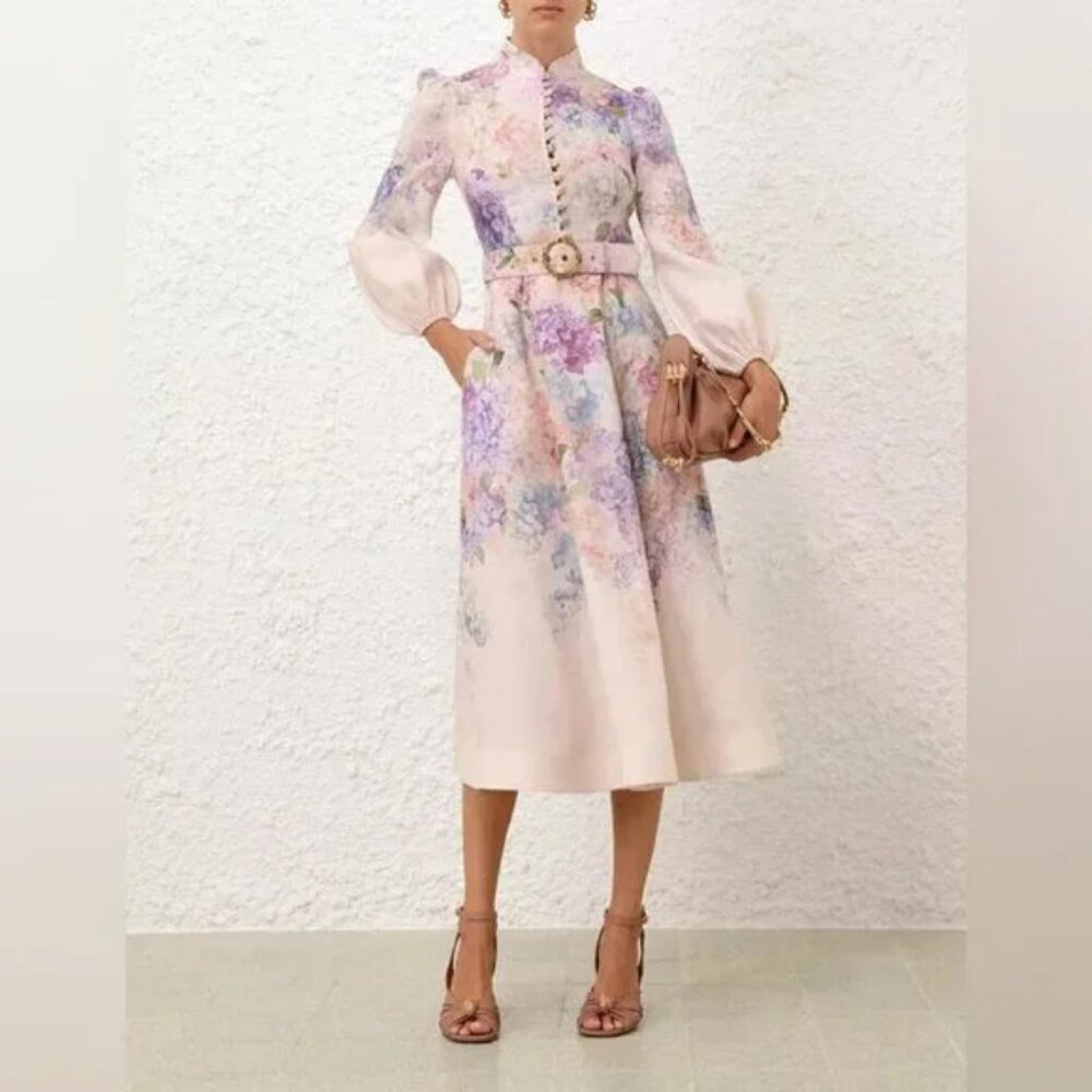 NWOT ！Zimmermann Dawning Buttoned Midi Dress